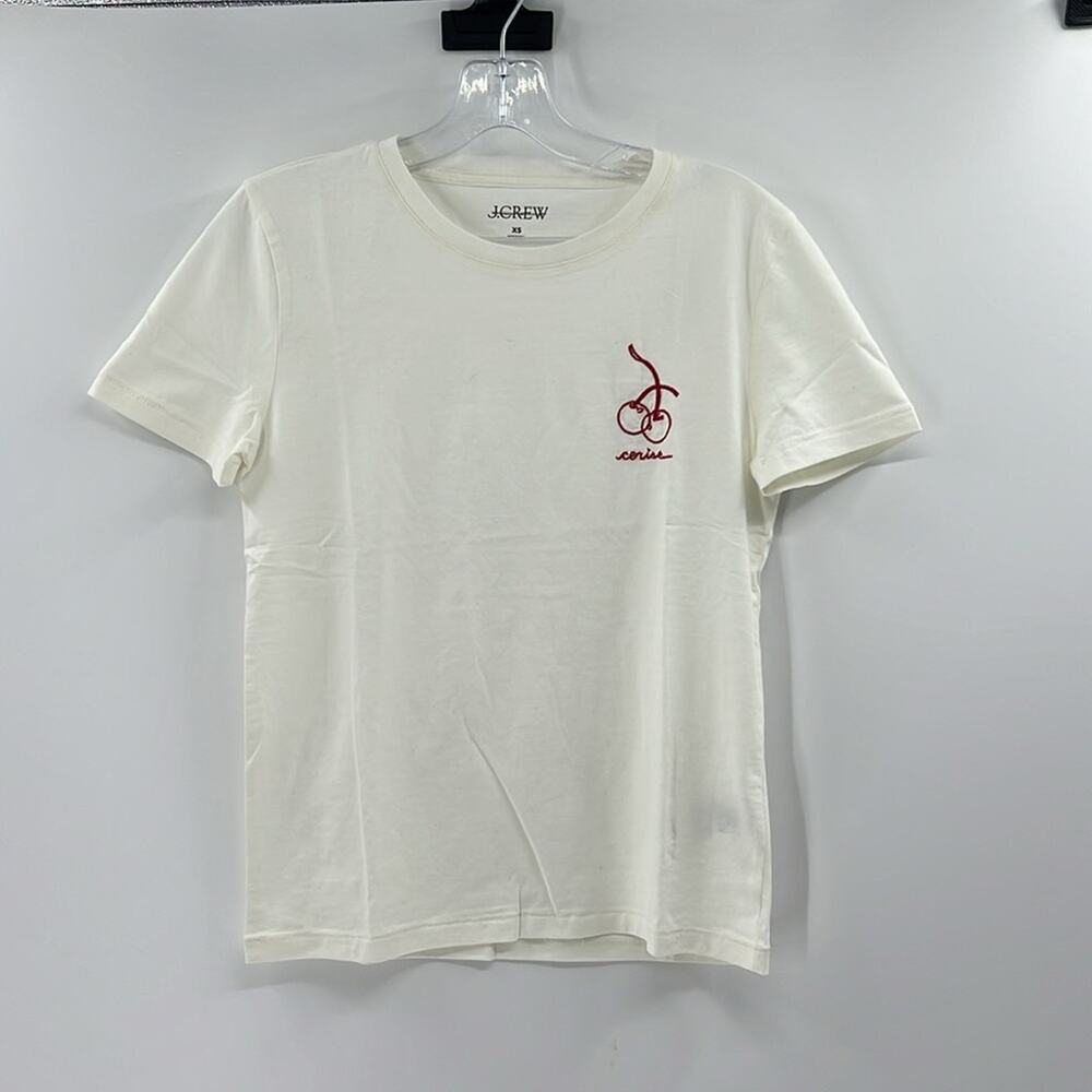 J. Crew Classic-fit "Cerise Chérie" graphic T-shirt in broken-in jersey - White